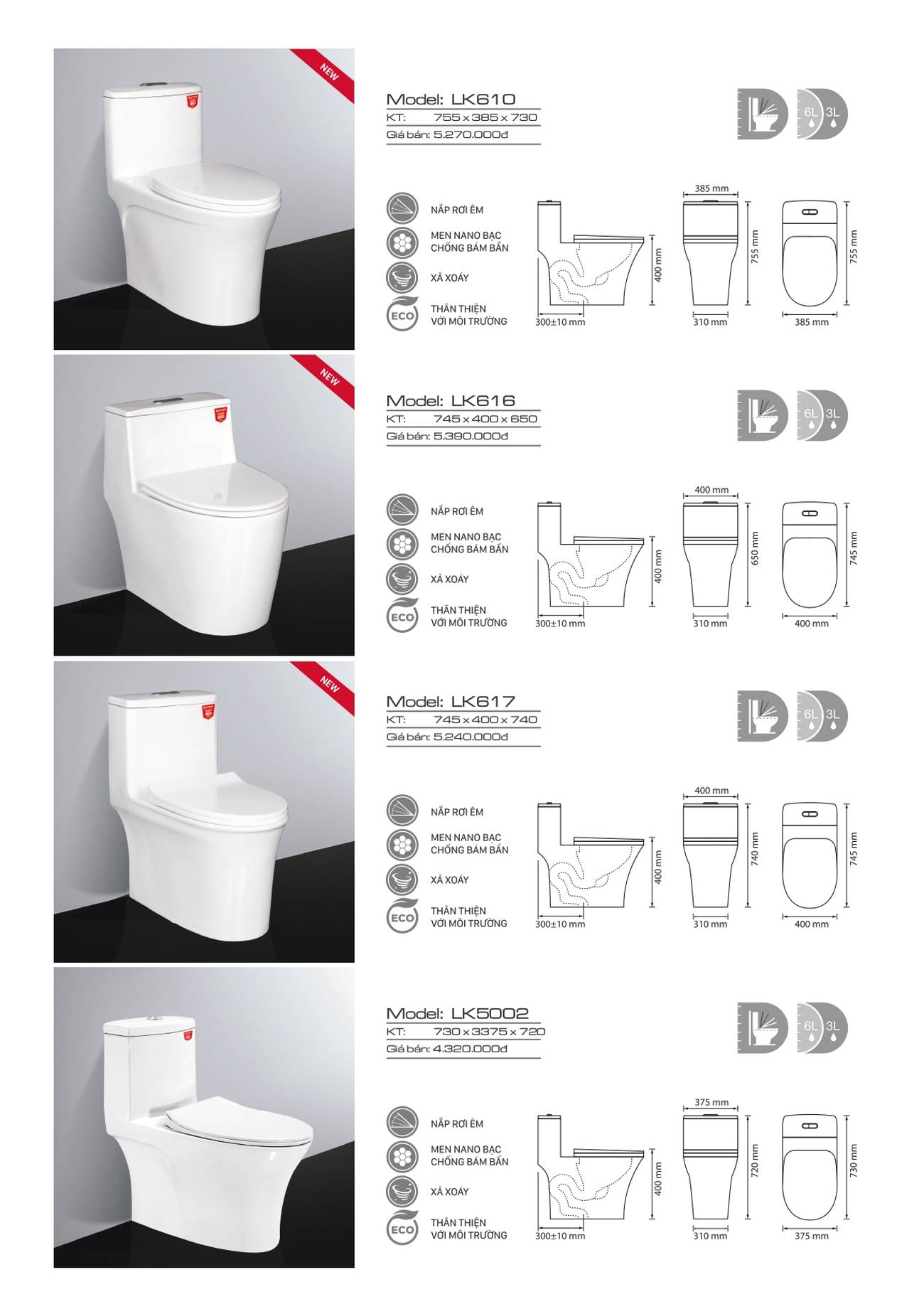 Bồn cầu LETTON Catalogue và Bảng giá mới nhất /Page 